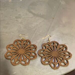 Wooden Floral Earrings
